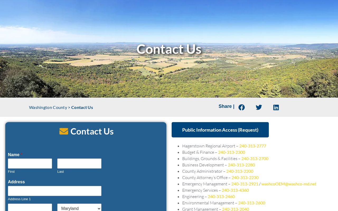 Washington County Detention Center release records contact directory